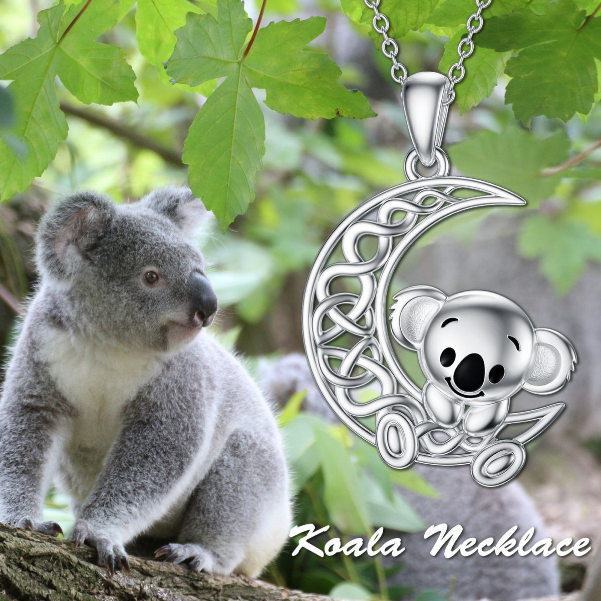 Sterling Silver Koala Pendant Necklace-6