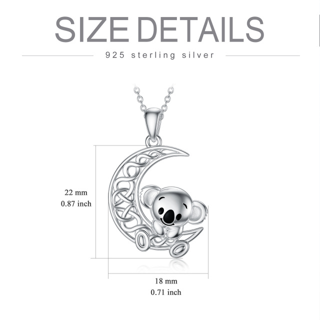Sterling Silver Koala Pendant Necklace-4