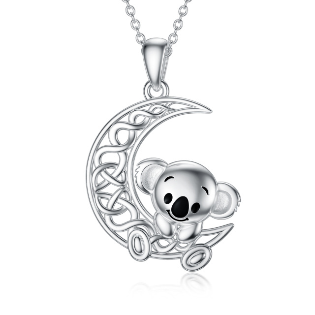 Sterling Silver Koala Pendant Necklace-0