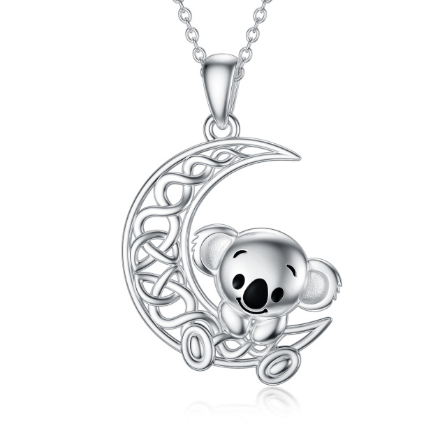 Sterling Silver Koala Pendant Necklace-4