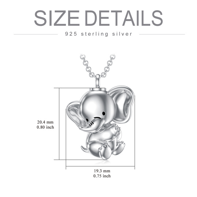 Sterling Silver Elephant Pendant Urn Necklace for Ashes-6