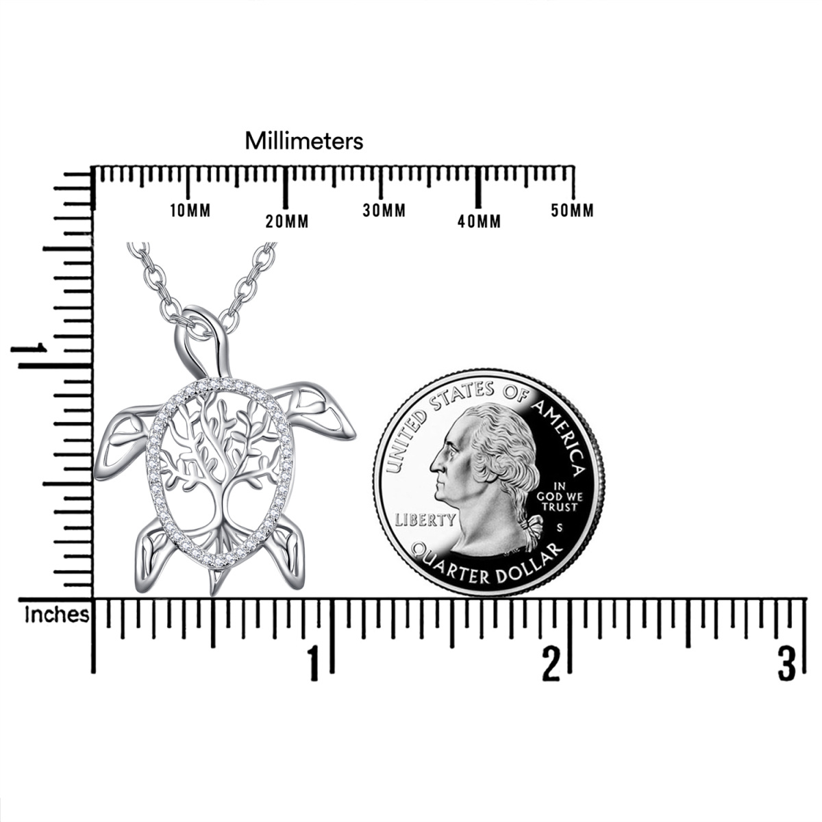 Collier en argent sterling avec pendentif tortue et arbre de vie en zircon cubique-5