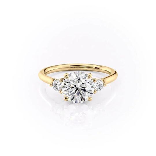 Sterling Silver with Gold Plated Circular Moissanite Ring