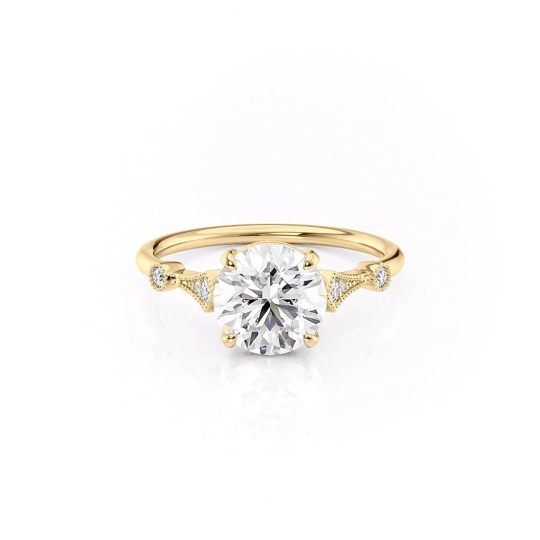 Sterling Silver with Yellow Gold Plated Moissanite Wedding Ring