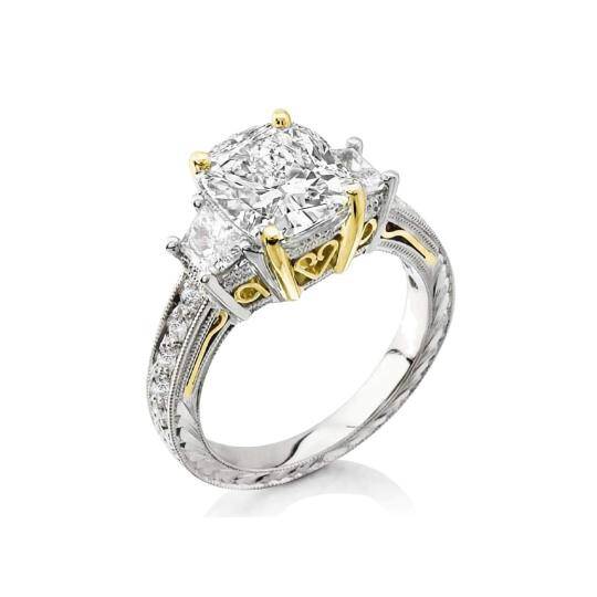 14K White Gold Moissanite Engagement Ring