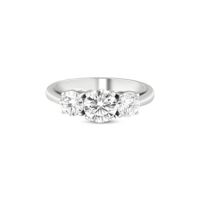 10K White Gold Circular Shaped Moissanite Round Engagement Ring-3