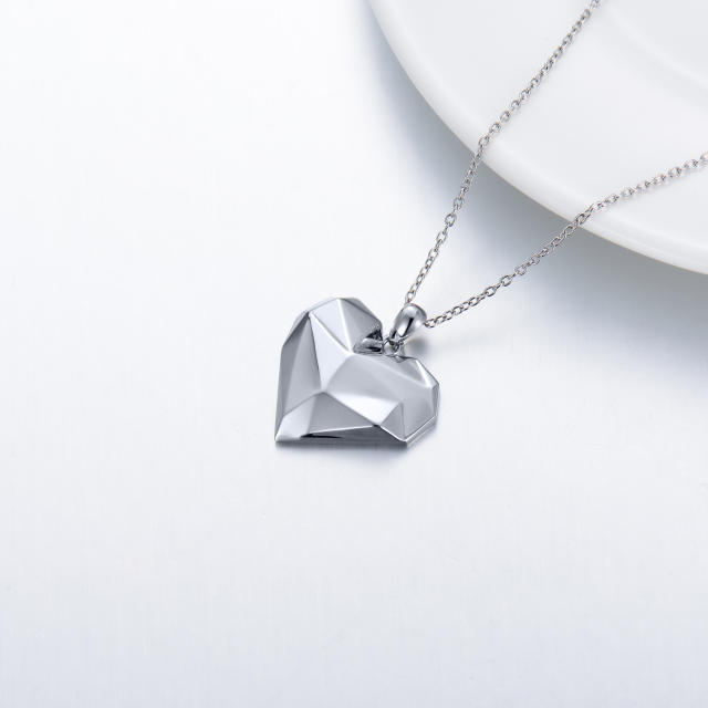 Sterling Silver Heart Pendant Necklace-3