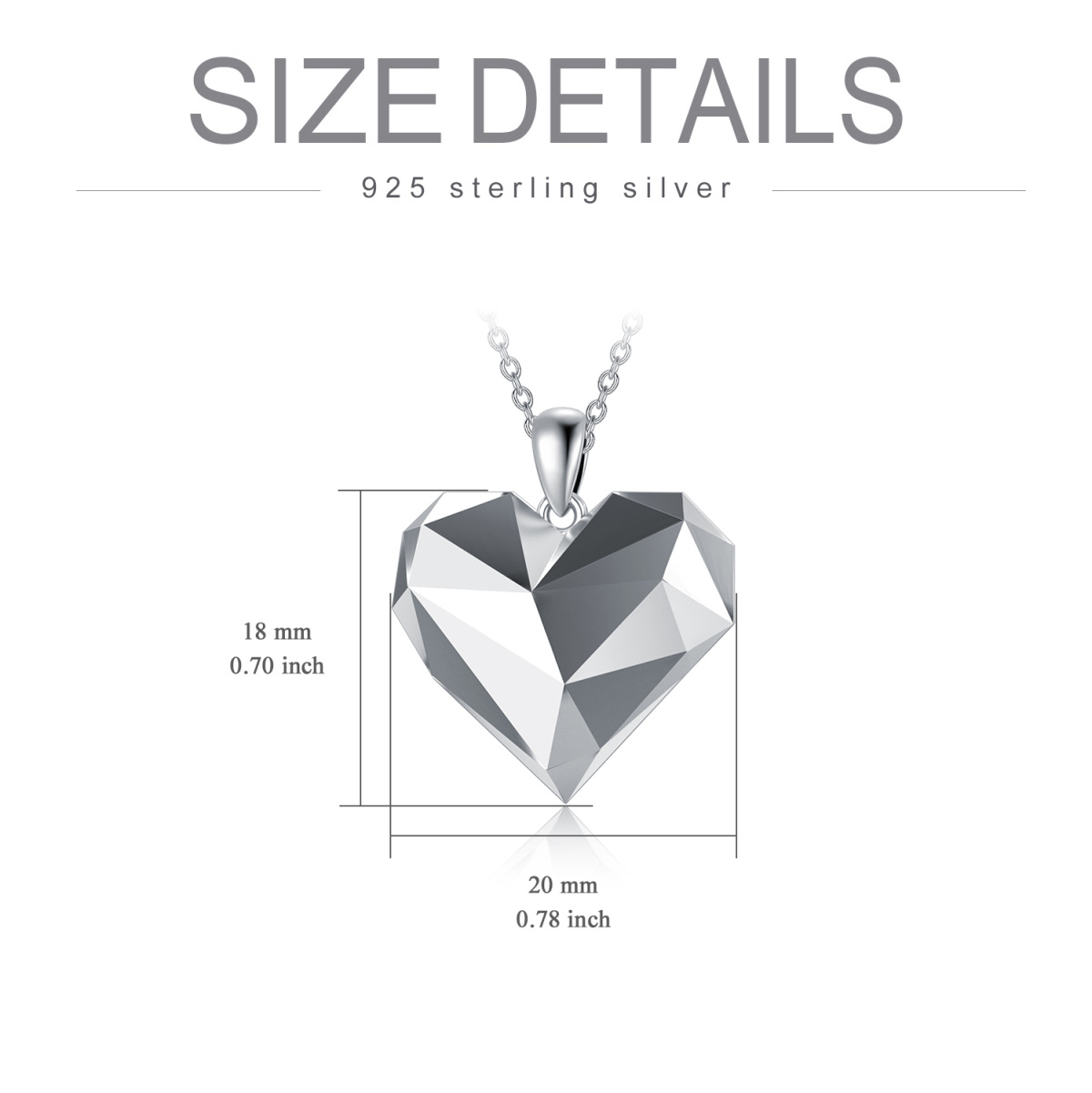 Sterling Silber Herz-Anhänger Halskette-5