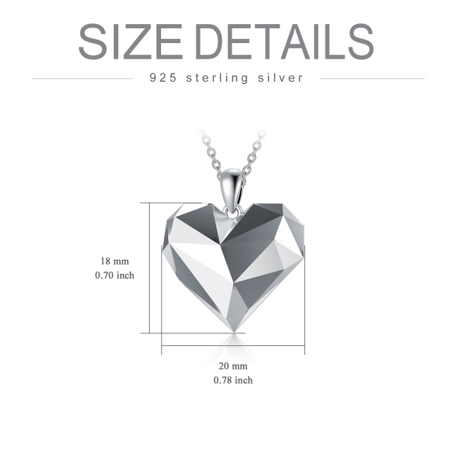 Sterling Silver Heart Pendant Necklace-4