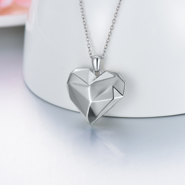 Collier pendentif coeur en argent sterling-2