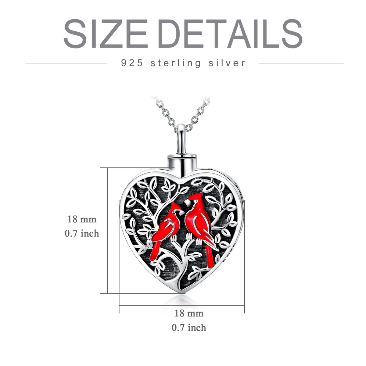 Sterling Silver Bird & Tree Of Life Pendant Necklace with Engraved Word-5