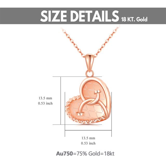 18K Rose Gold Heart & Stethoscope Pendant Necklace-5