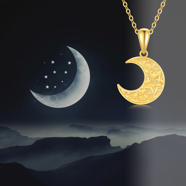 18K Gold Moon Pendant Necklace-2
