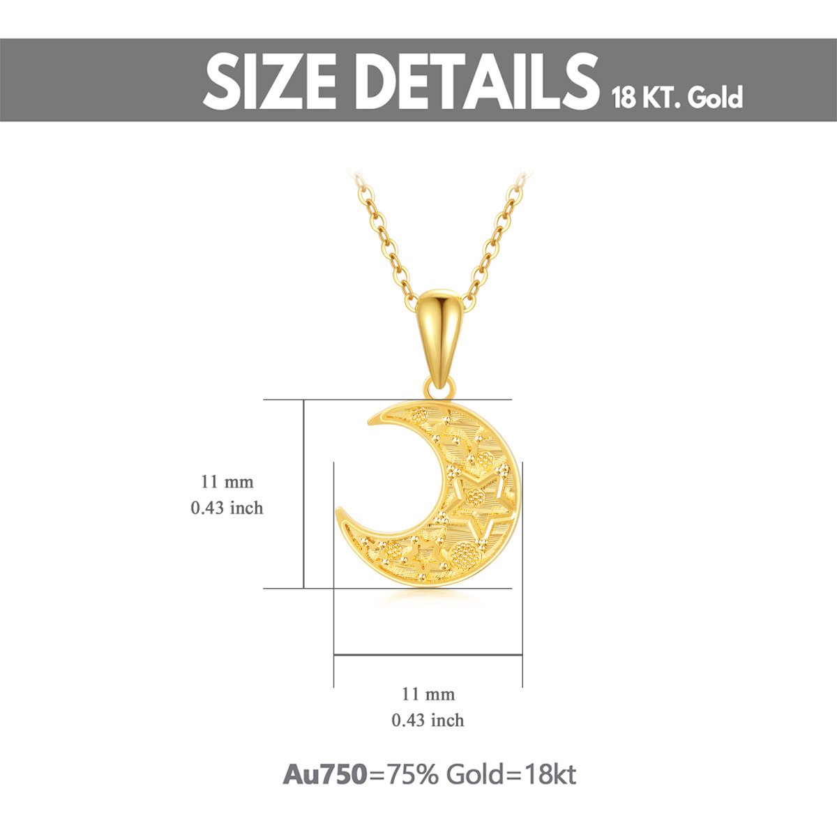18K Gold Moon Pendant Necklace-5