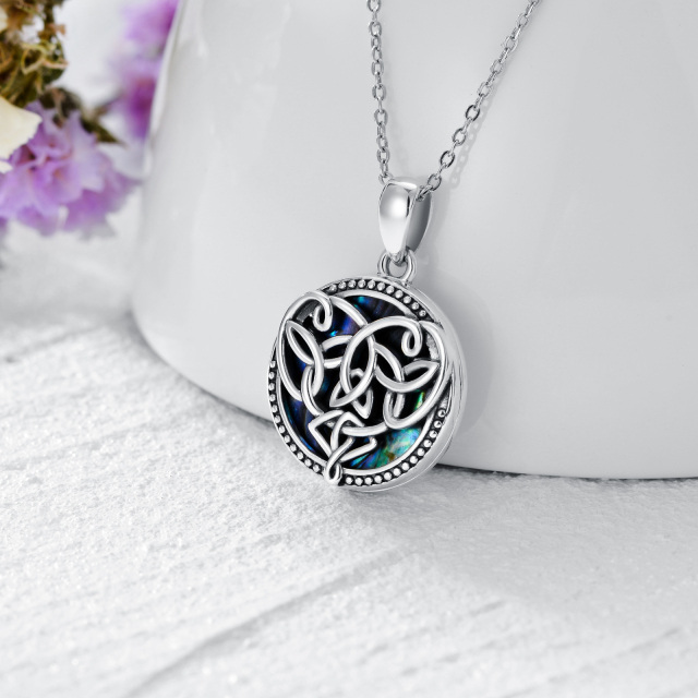 Colar de lembrança personalizado com imagens de nó celta em prata esterlina 925 para mulheres-2