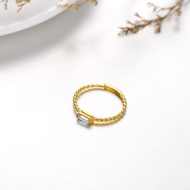 Sterling Silver with Yellow Gold Plated Open Ring-2