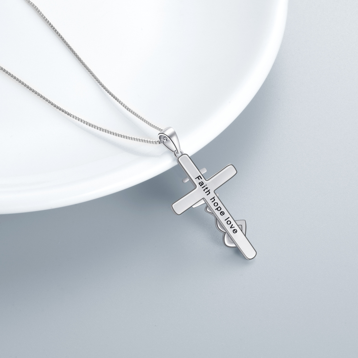 Collier pendentif croix en argent sterling plaqué or jaune-4