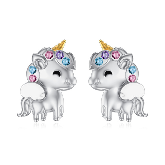 Pendientes de unicornio para niñas Joyería de unicornio de plata de ley 925 Regalos de unicornio para niñas Mujeres Hija