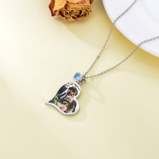 Collier en argent sterling avec pendentif en zircon rond, pierre de naissance-4