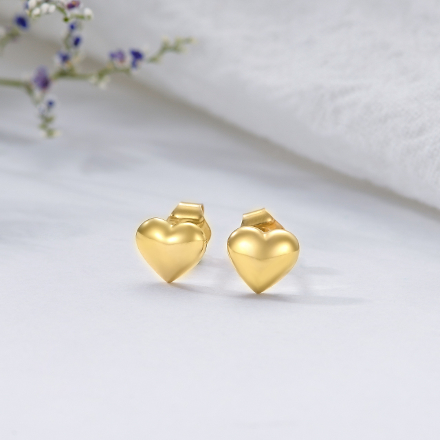 Orecchini a cuore in oro 14K-5