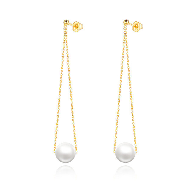 Pendants d'oreilles en or 14K avec perles-1