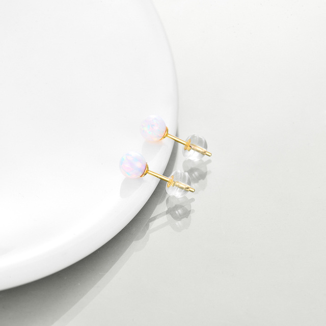 Boucles d'oreilles à tige en or 14 carats avec opale comme cadeaux pour les femmes au quotidien-3