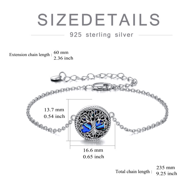 Sterling Silver Abalone Shellfish Tree Of Life Pendant Bracelet Anklet-4