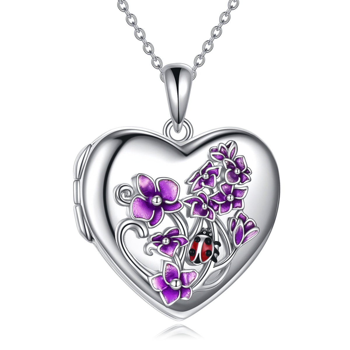 Collier en argent sterling avec photo personnalisée et coeur Collier avec photo personnali-1