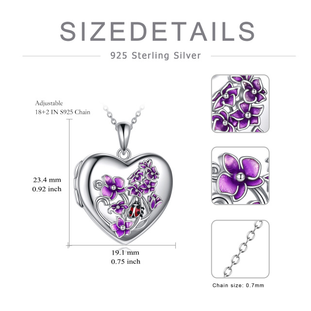 Sterling Silver Personalized Photo & Heart Personalized Photo Locket Necklace-6