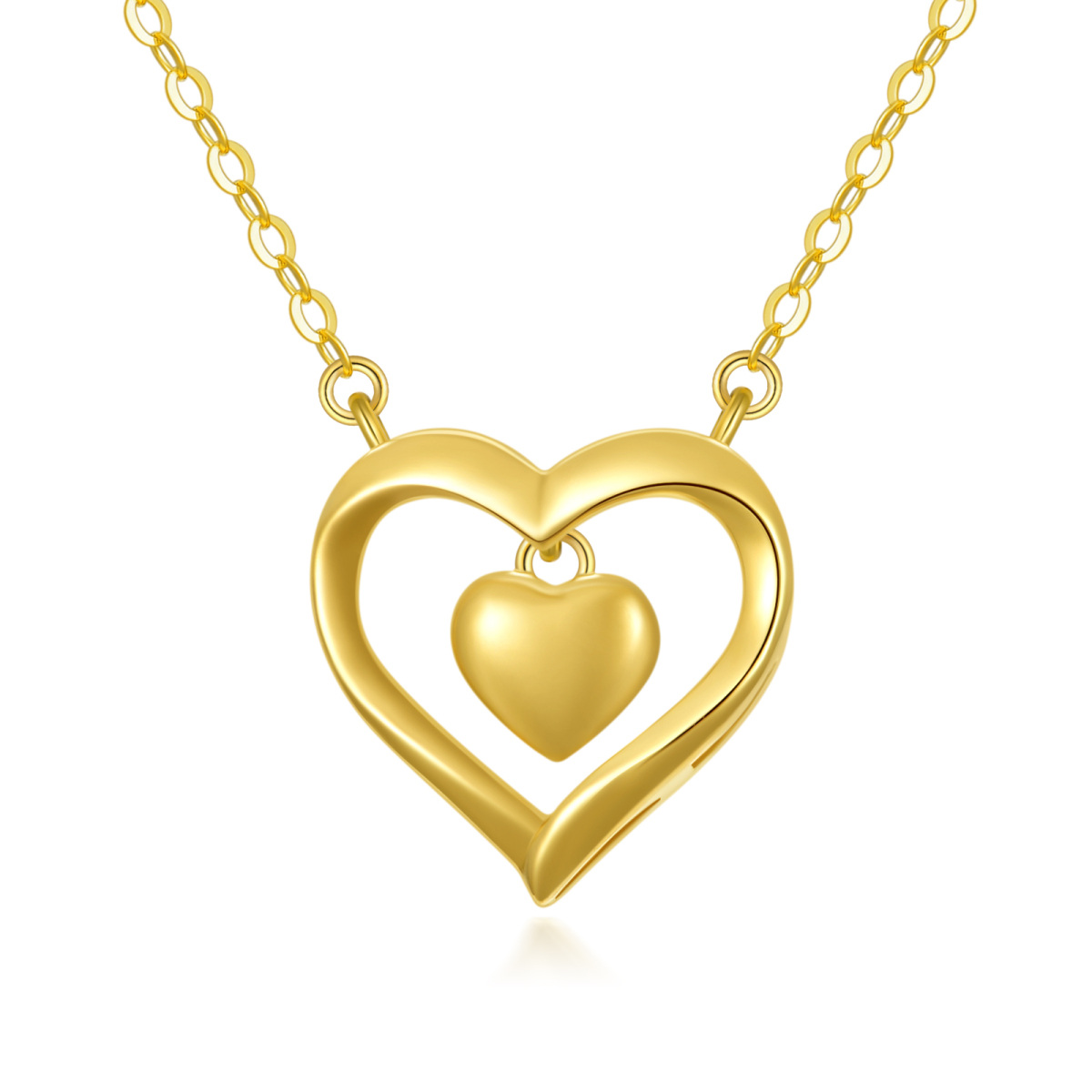 18K Gold Heart Pendant Necklace-1