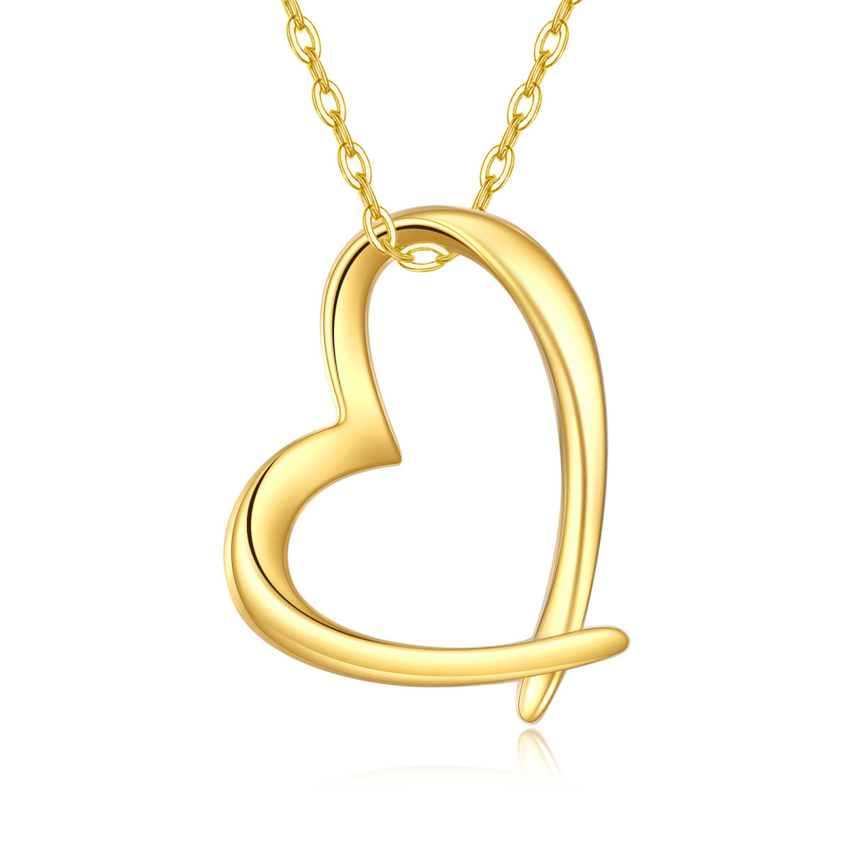 14K Gold Heart Pendant Necklace-1