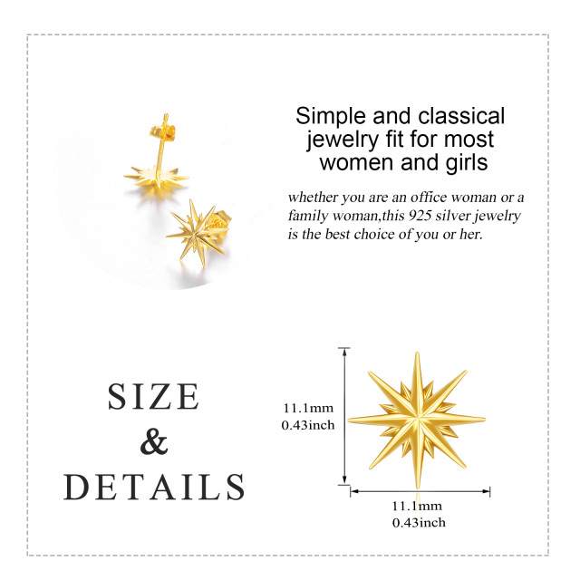 14K Gold Star Stud Earrings-5