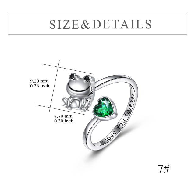 Anéis de sapo para mulheres, anel de prata esterlina, sapo, coração, anéis CZ-4