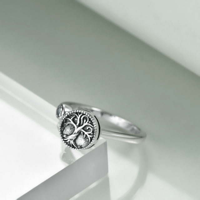 Sterling Silver Tree Of Life Spinner Ring-2