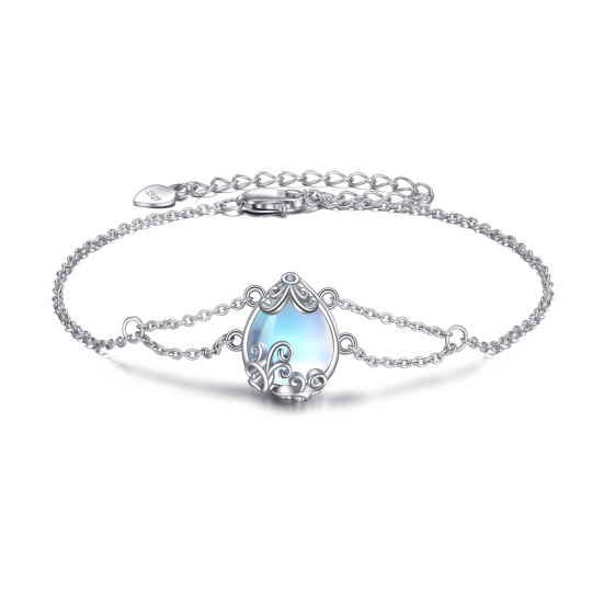 Sterling Silver Adjustable Moonstone Bracelets Moonstone Jewelry for Women Gift