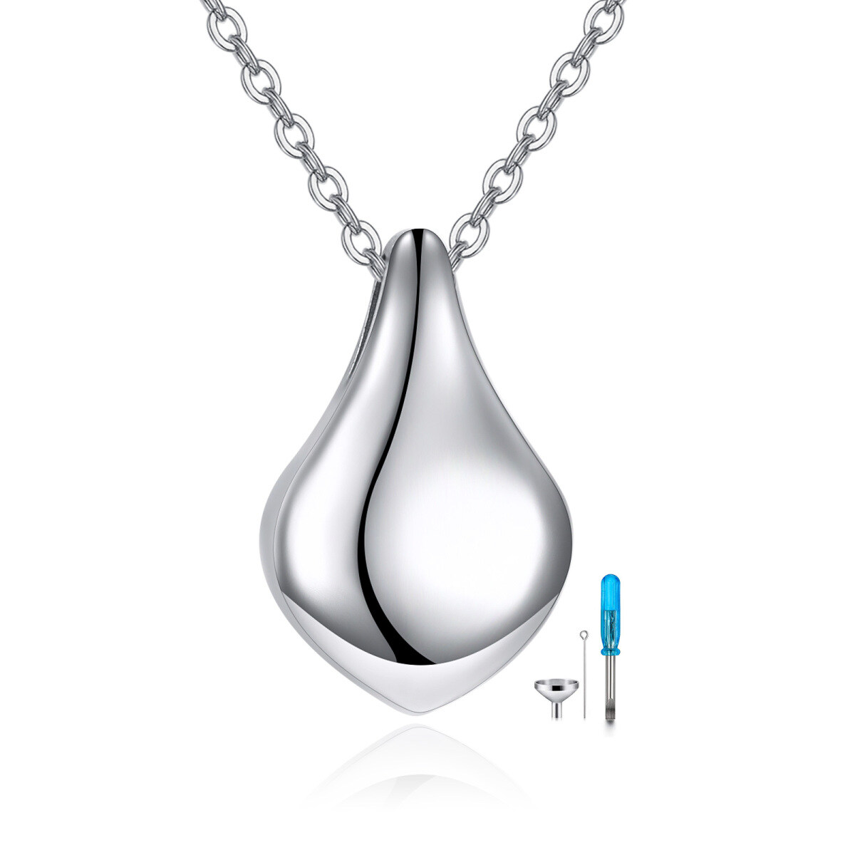 Sterling Silver Drop Shape Urn Necklace for Ashes-1