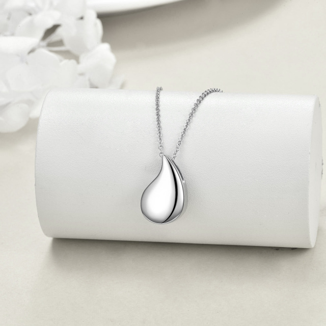 Sterling Silver Tear Drop Shape Urn Necklace for Ashes-3