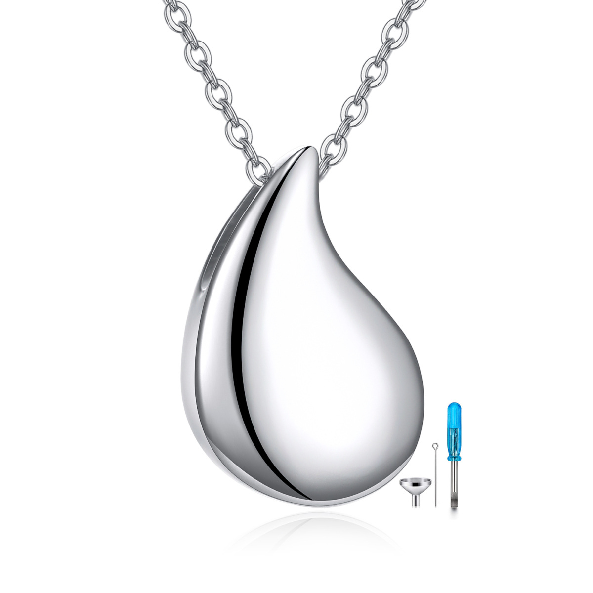 Sterling Silver Tear Drop Shape Urn Necklace for Ashes-1