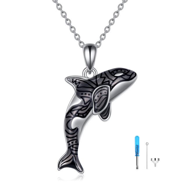 Sterling Silver Whale Urn Necklace for Ashes-1