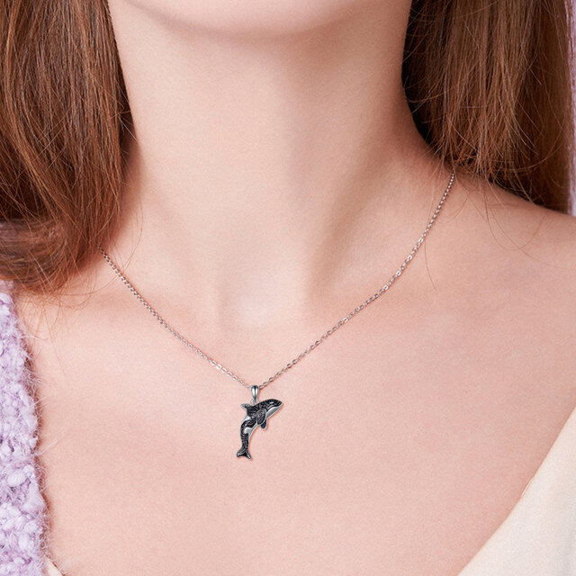 Sterling Silver Whale Urn Necklace for Ashes-2