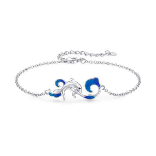 Sterling Silver Dolphin Pendant Bracelet