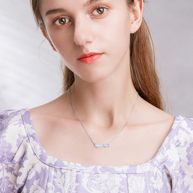 Sterling Silver Opal Ivy Bar Necklace-1