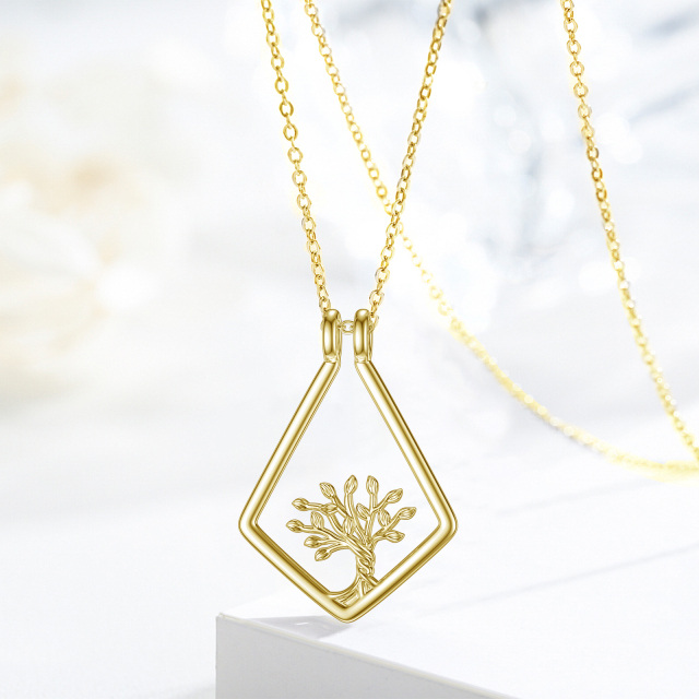 Sterling Silver Two-tone Tree Of Life Pendant Necklace-3