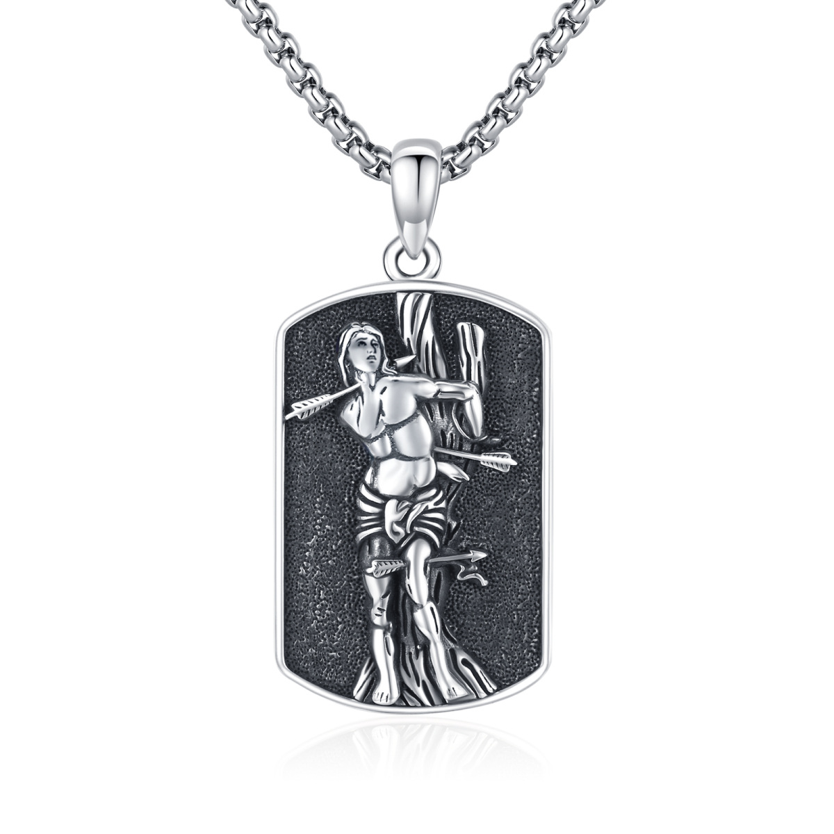 Collier pendentif Saint-Sébastien en argent sterling-1