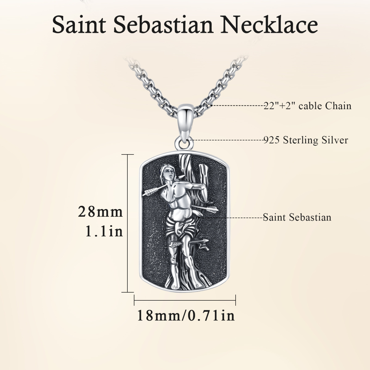 Sterling Silver San Sebastian Pendant Necklace-7