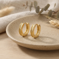 wholesale 925 Sterling Silver Radiant Textured Huggie Earrings Wholesale with Sleek Polished Borders - JewelryODM-0-2