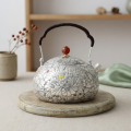 wholesale Pure 999 Fine Silver Elegant  Teapot with Intricate Floral Engraving and Braided Handle-Fine Teapot with Handle - Handicraft-0-1