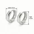 wholesale 925 Sterling Silver Elegant Geometric Silver Huggie Hoop Earrings Wholesale with Segmented Design - JewelryODM-0-3