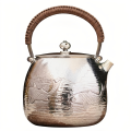wholesale Pure 999 Fine Silver Elegant Handcrafted  Teapot with Intricate Fish and Cloud Design - Traditional Craftsmanship-Fine large teapot - Handicraft-0-0