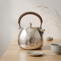 wholesale Pure 999 Fine Silver Elegant Handcrafted  Teapot with Intricate Fish and Cloud Design - Traditional Craftsmanship-Fine large teapot - Handicraft-0-2